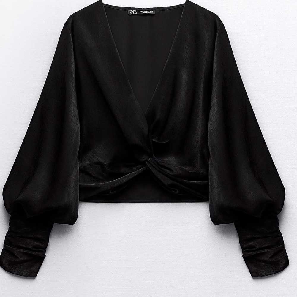 Zara cropped satin top